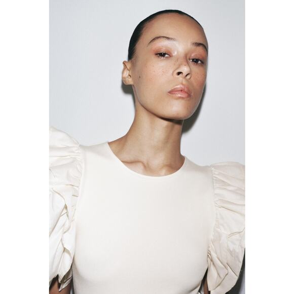 RARE!!! ZARA Ruffled Midi Dress NWT - Picture 10 of 16